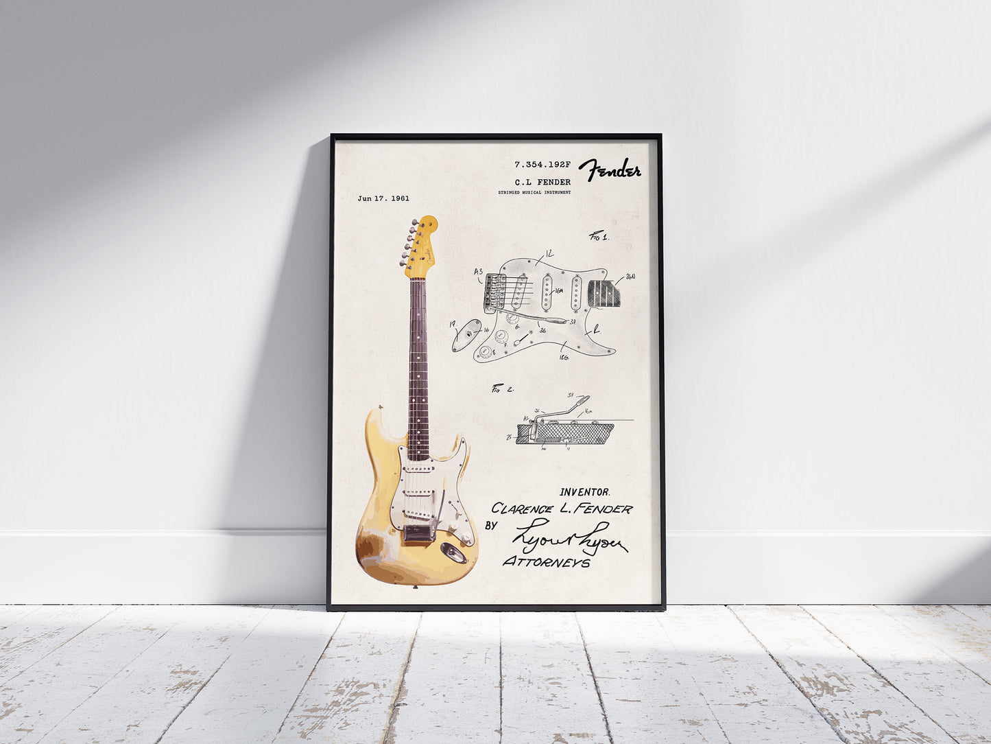 'The Fender Stratocaster Patent' Print