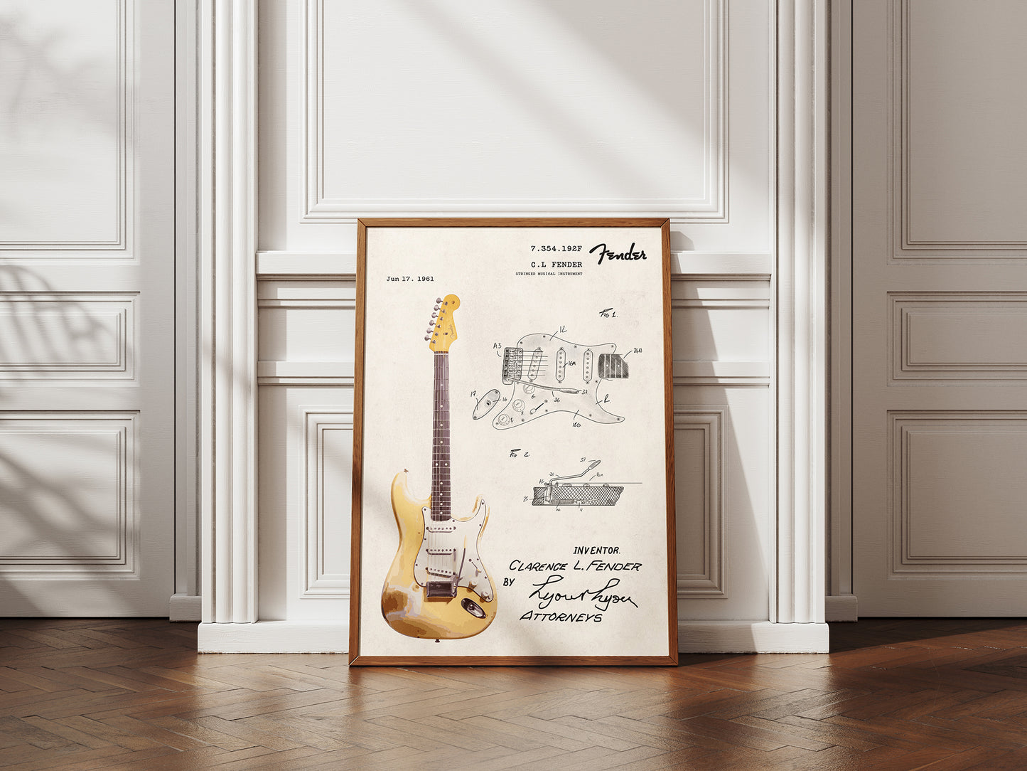 'The Fender Stratocaster Patent' Print