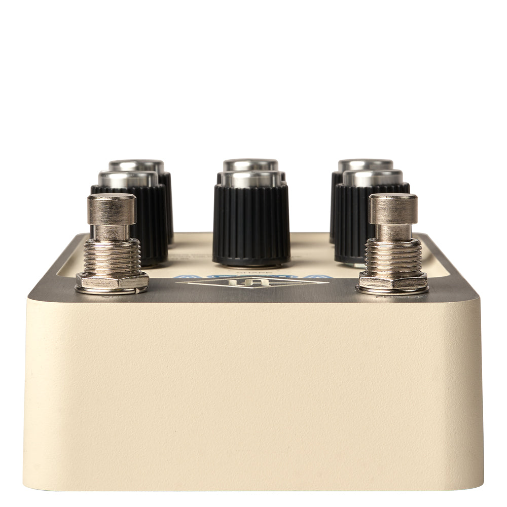 front view of a Universal Audio UAFX Astra Modulation Machine Pedal in metal