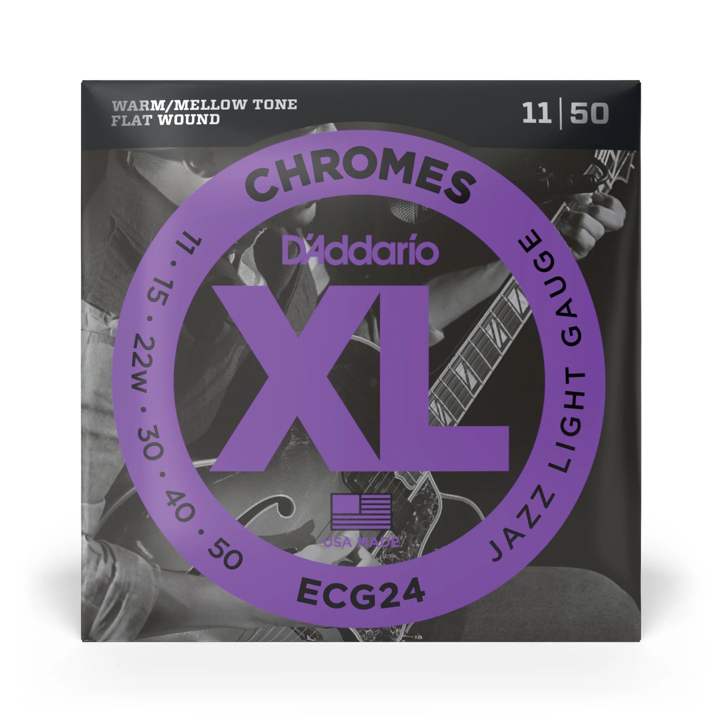 D'addario XL Electric Flat Wound Strings ECG24 Light (11-50)