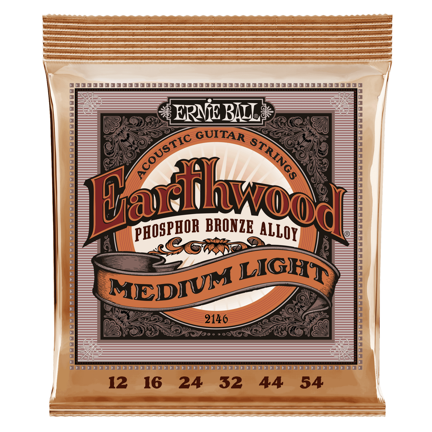 Earthwood Phosphor Bronze Medium Light Acoustic Strings 2146 Pack