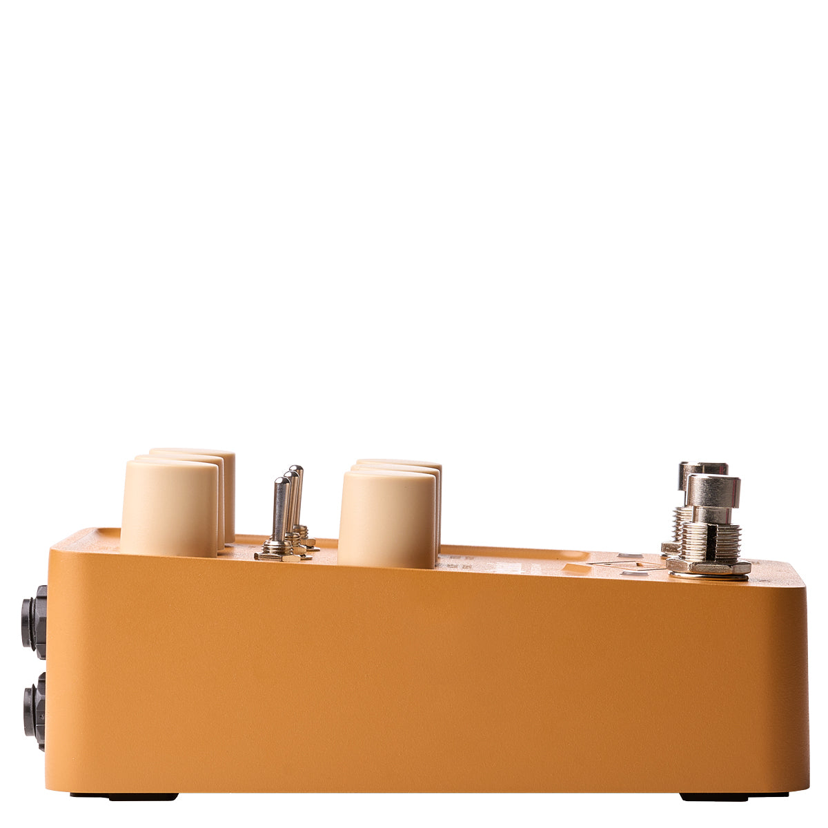 side view of a Universal Audio UAFX Enigmatic '82 Overdrive Special Amp pedal