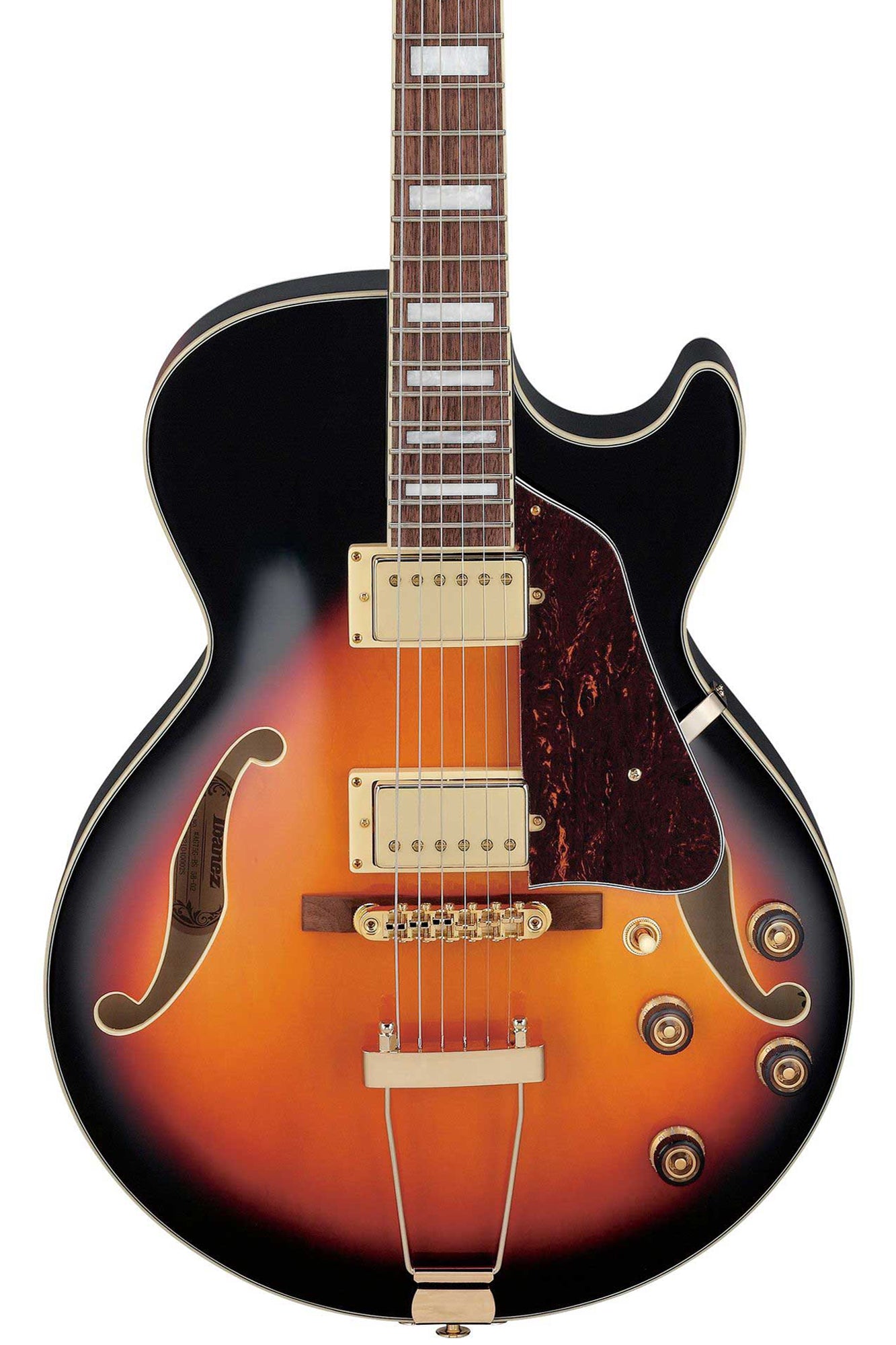 Ibanez AG75G - Brown Sunburst Archtop Electric Guitar closeup