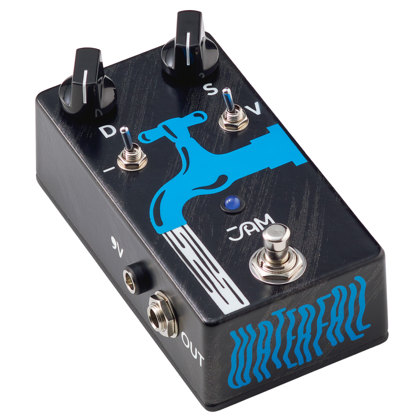 side view outputs Jam Pedals Waterfall Bass Chorus & Vibrato effect pedal