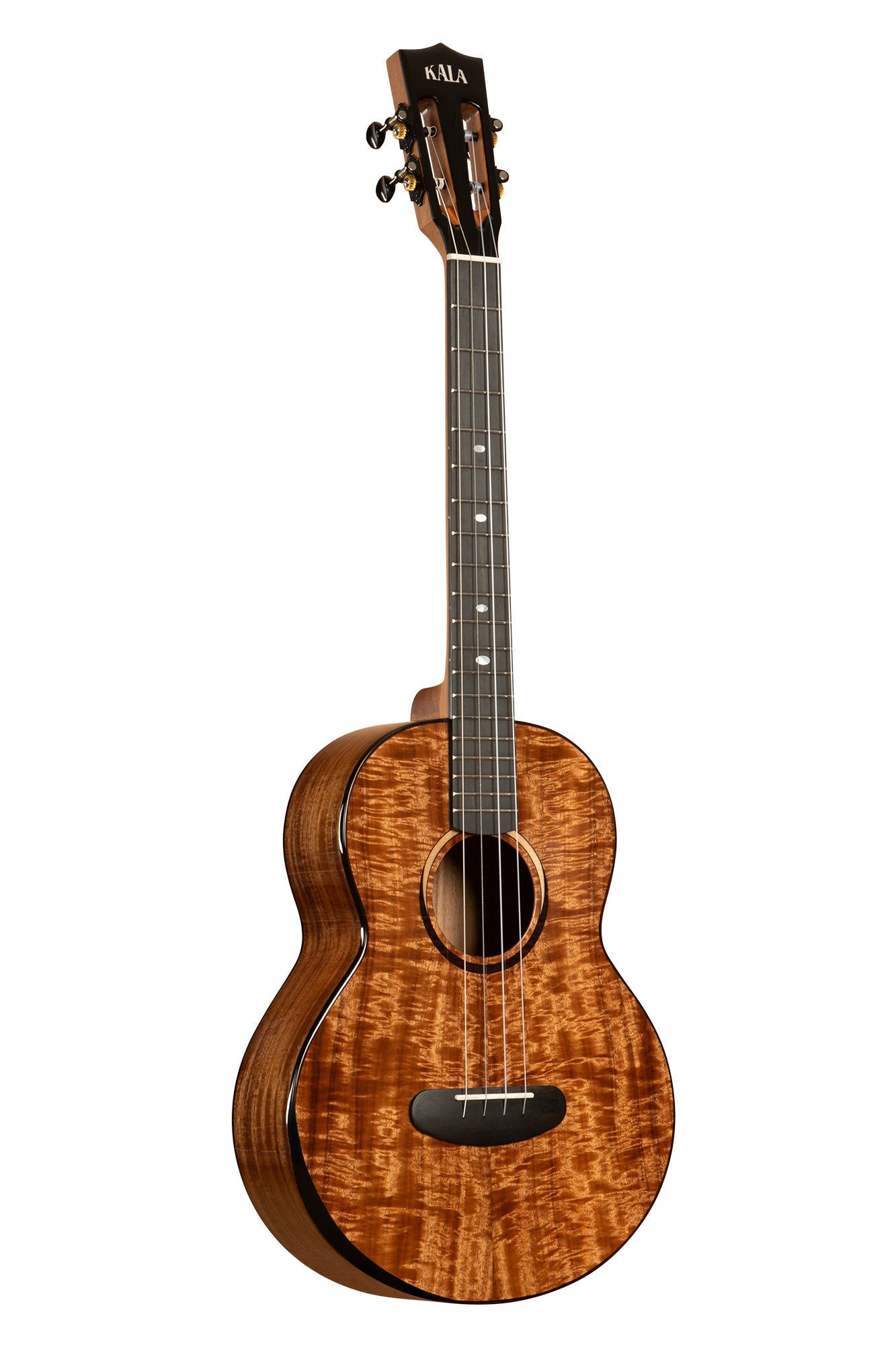 Kala Contour All Solid Gloss Acacia Baritone Ukulele - right side