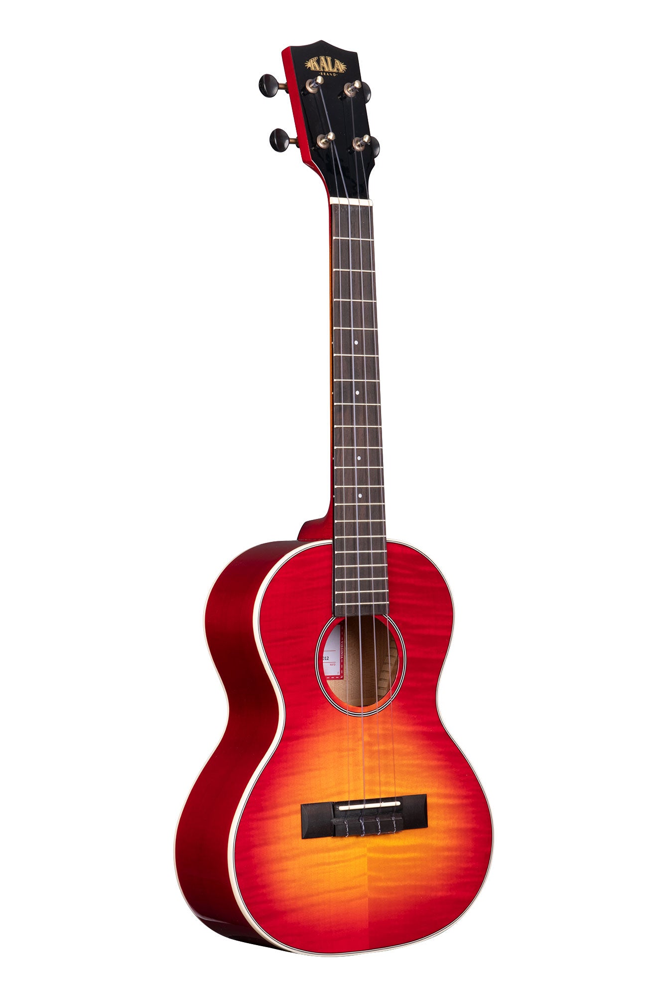 Kala Gloss Flame Maple Cherry Sunburst Tenor Ukulele - KA-FMCB-T left side