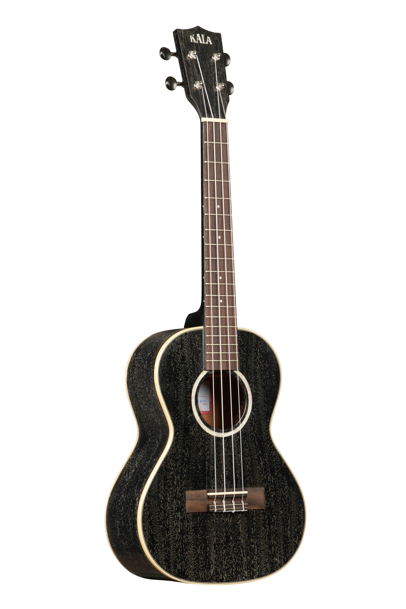 Kala All Solid Salt & Pepper Doghair Mahogany Tenor Ukulele - right side