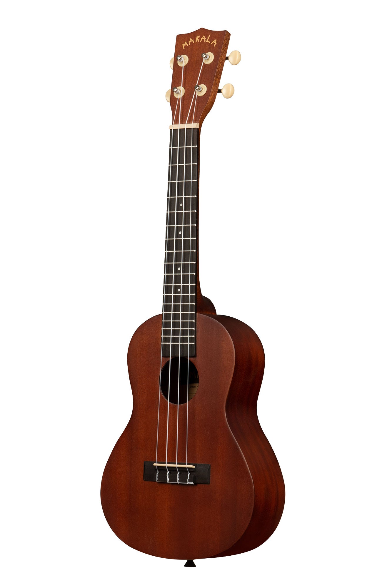 Makala Concert Ukulele in natural mahogany - left side