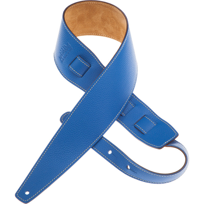 Italian Leather Magrabo Holes HS Colors Real Blue 6 cm guitar strap