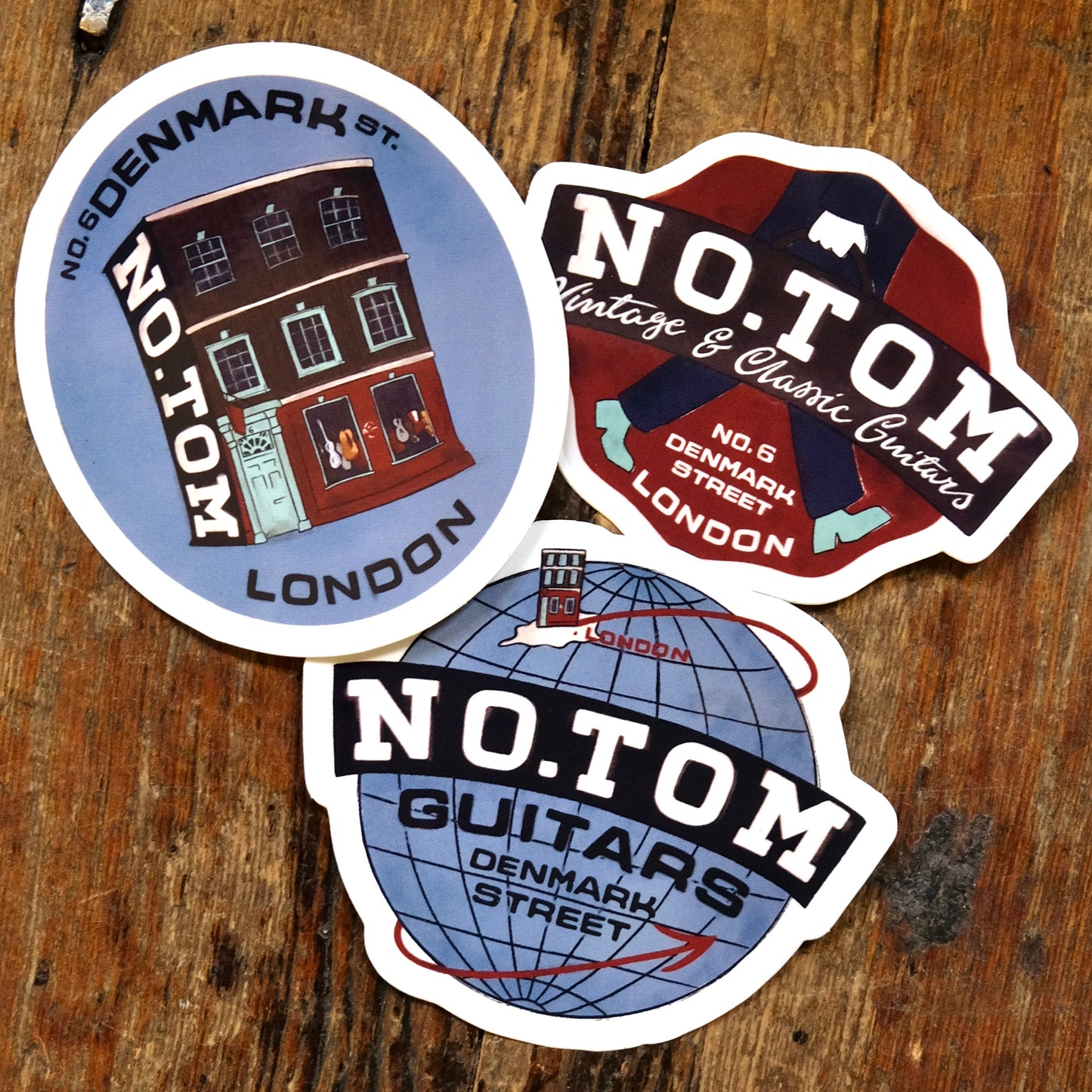 No.Tom Guitars Sticker Pack of 4 stickers - London stickers