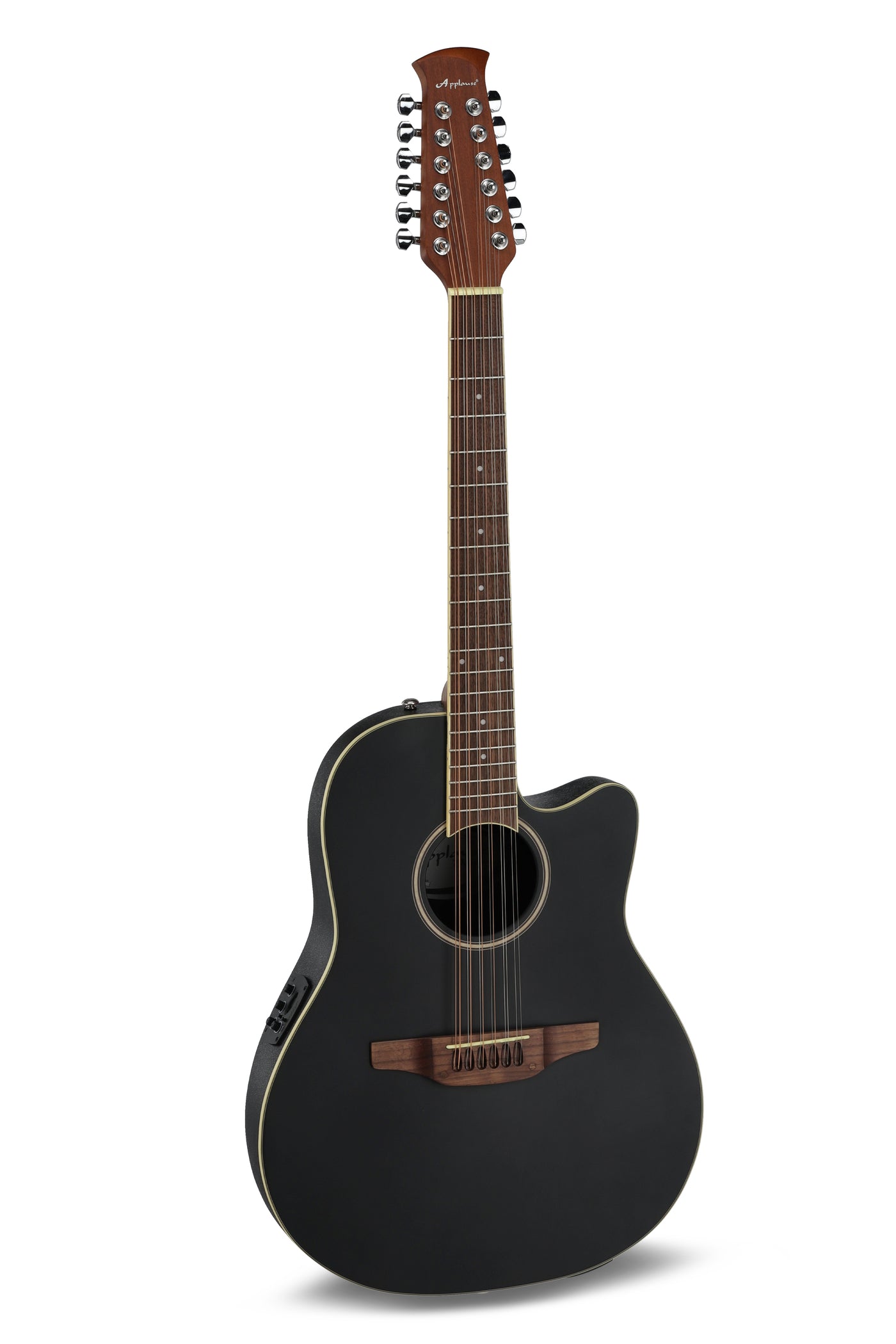 Black 12-string bowl back ovation applause guitar