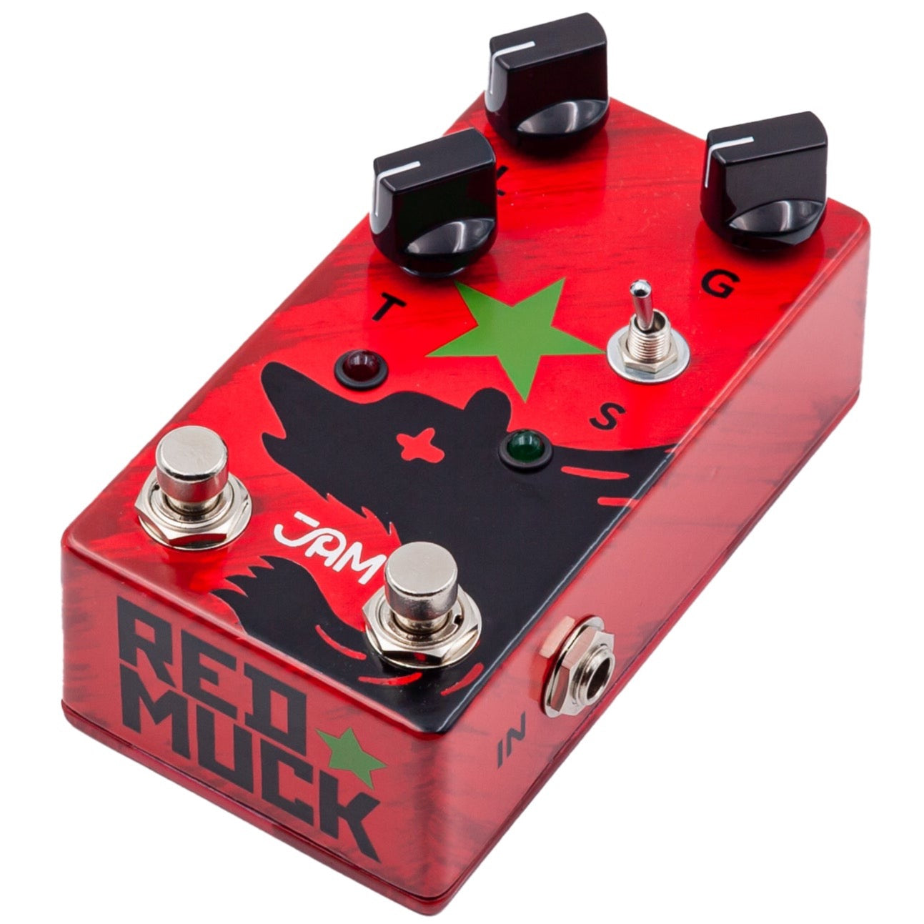 Jam Pedals Red Muck Mk2 Fuzz effect pedal side view