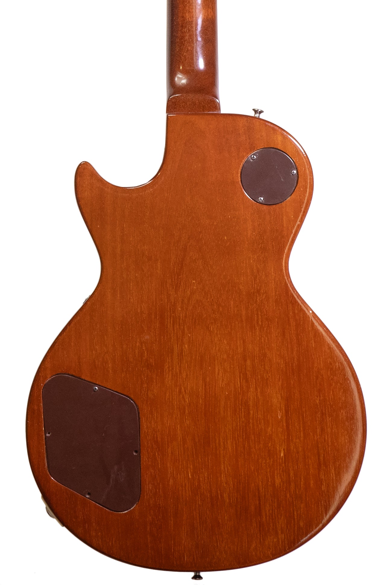 back of a Vintage 1968 Gibson Les Paul Standard electric guitar in gold