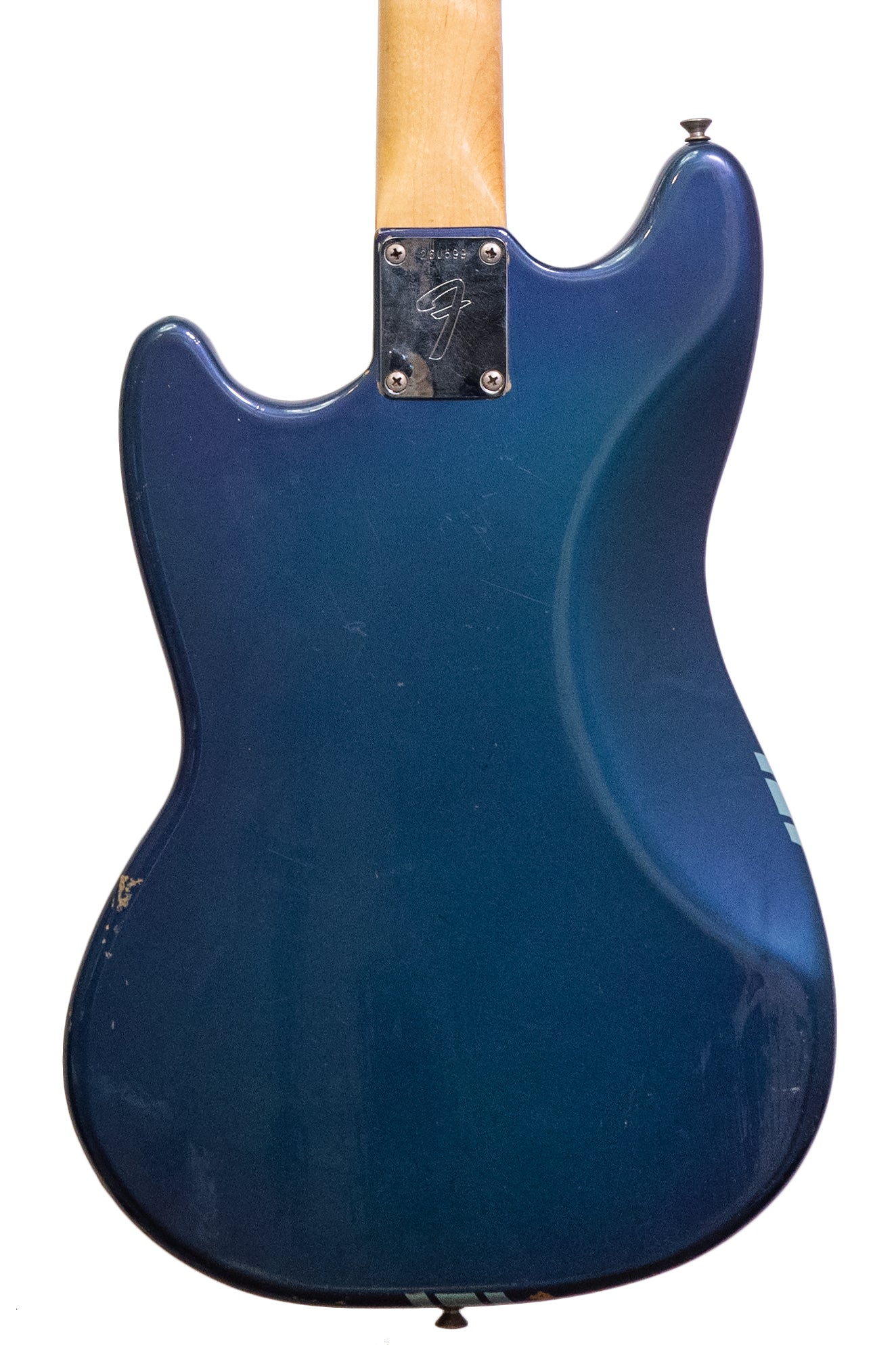 back of Vintage 1969 Fender Competition Mustang electric guitar
