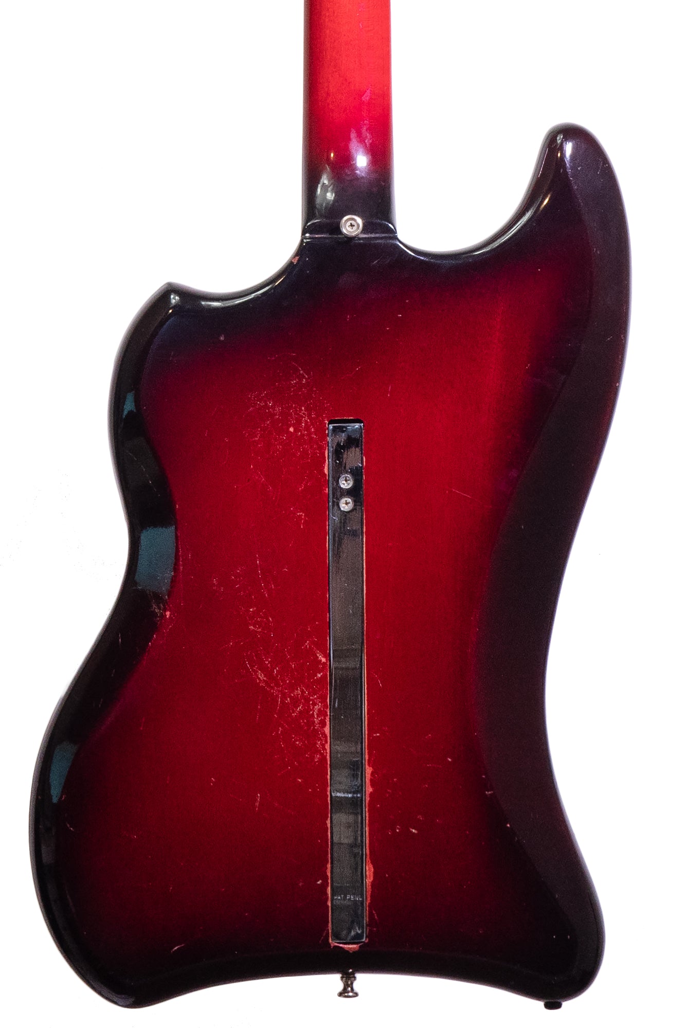 back of a rare vintage 1966 Guild S-200 Thunderbird electric guitar