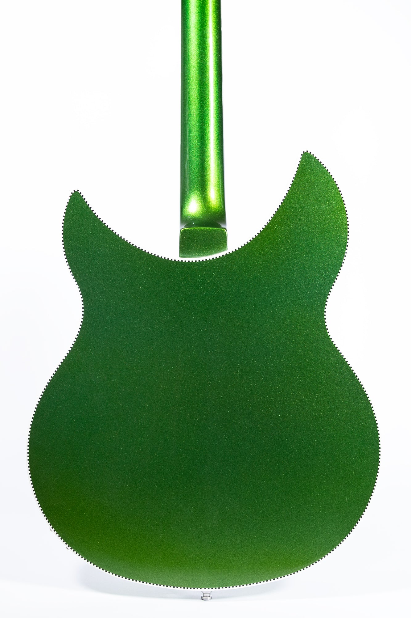 closeup of a Rare 2024 Rickenbacker 360 Limited Edition Candy Apple Green electric guitar