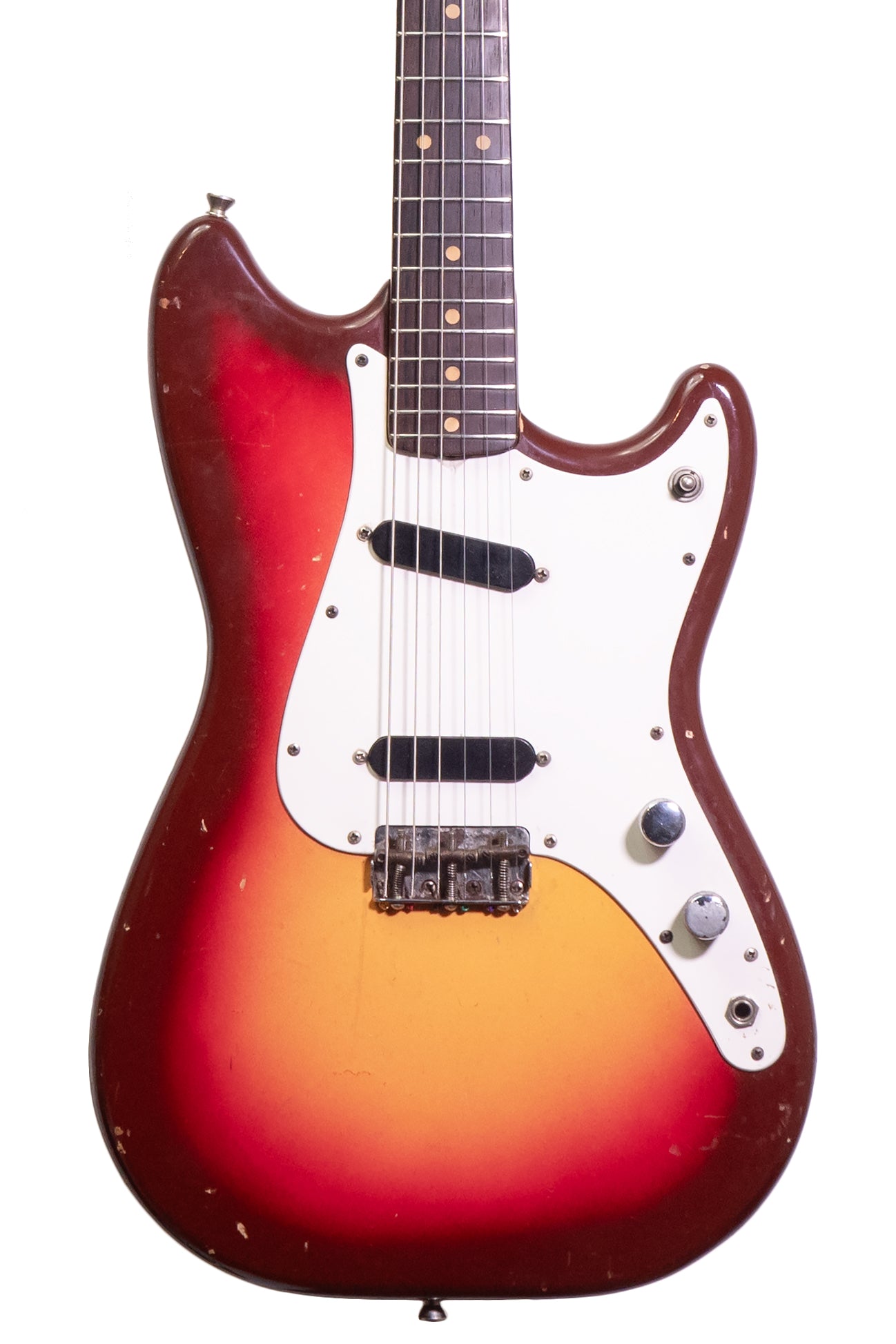 Vintage 1963 Fender Duo Sonic Electric Guitar closeup