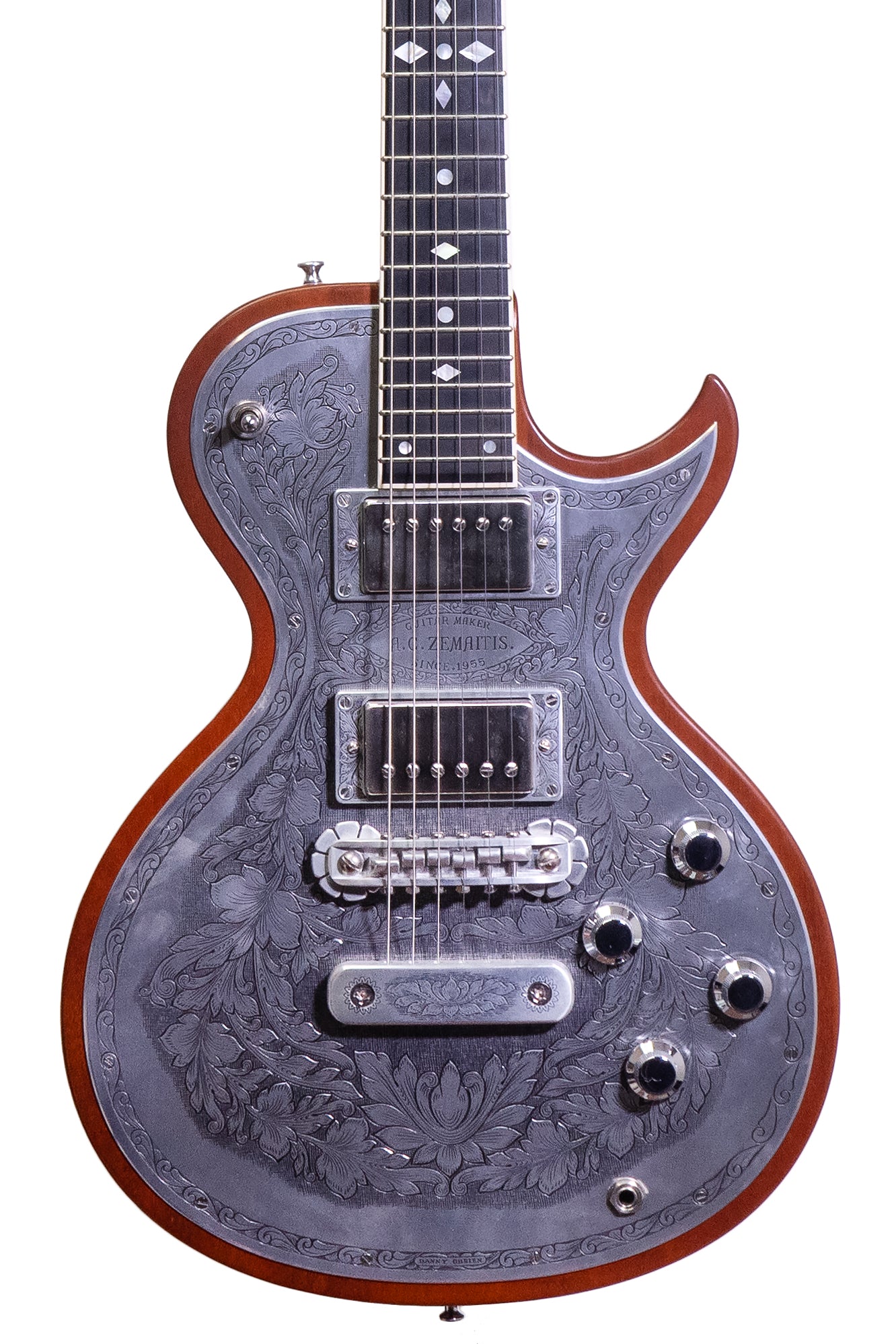 closeup of a 2011 Zemaitis Custom Shop MF501 electric guitar