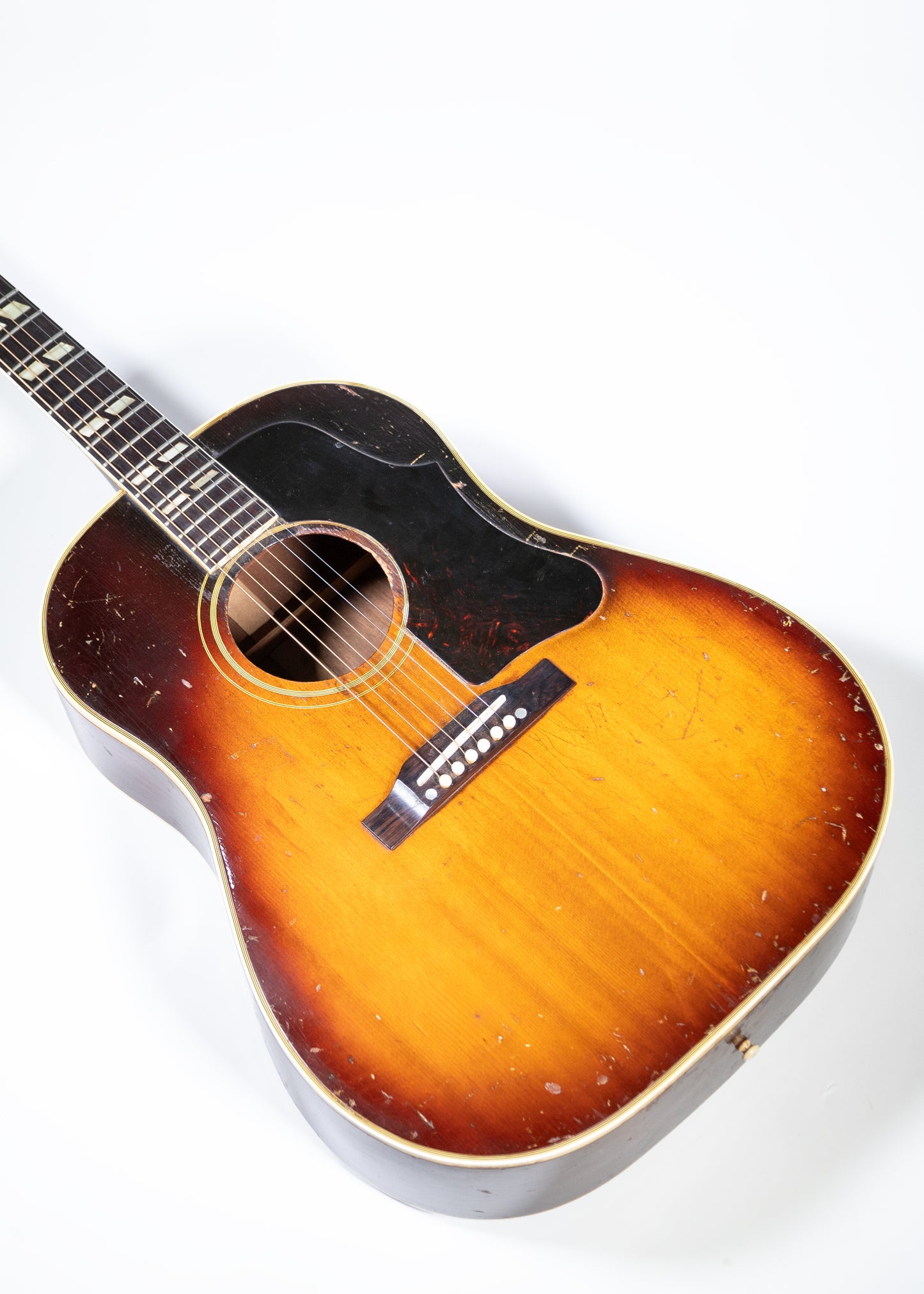 closeup of a vintage 1959 Gibson Southerner Jumbo acoustic guitar