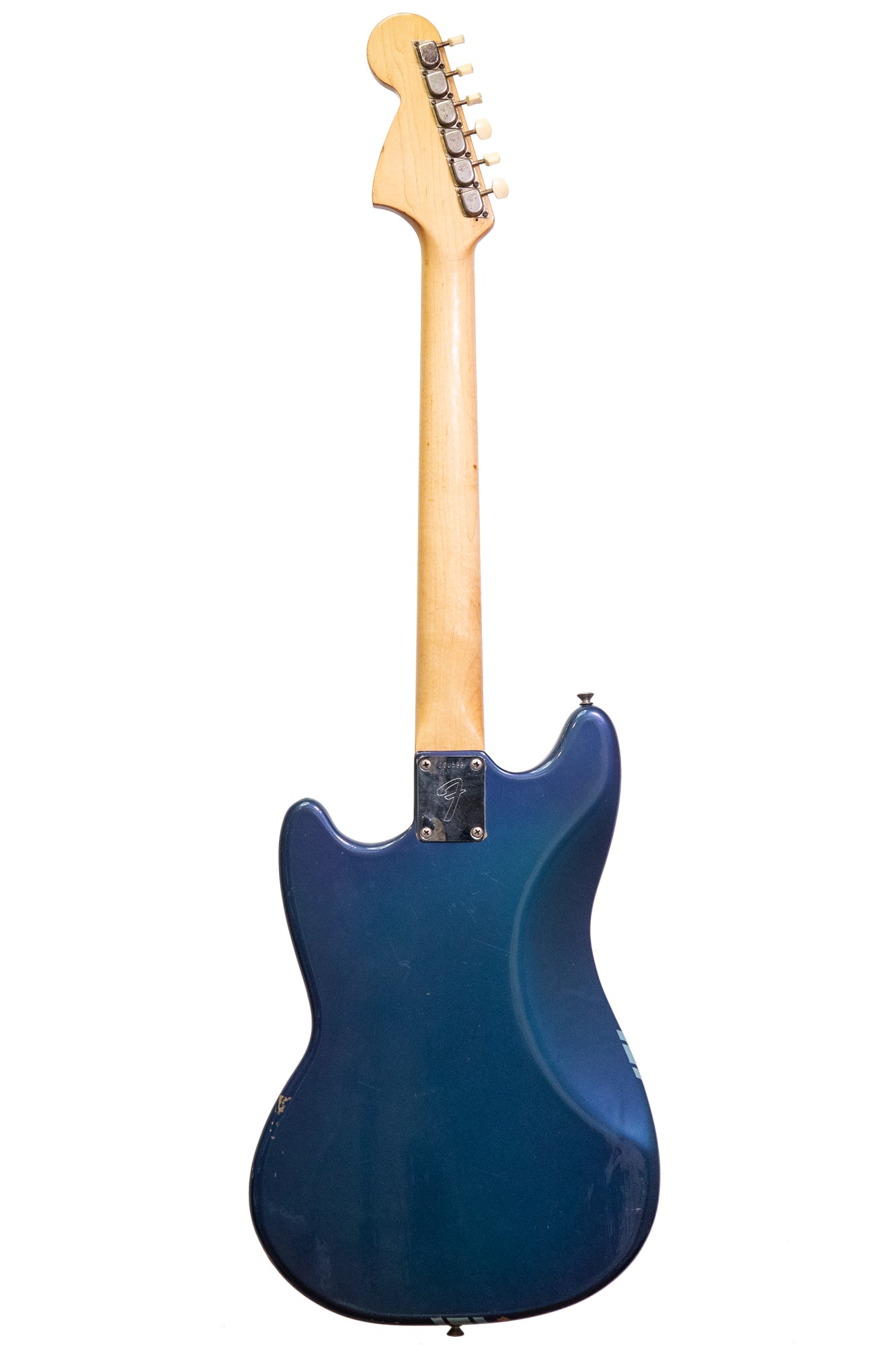 back and neck of Vintage 1969 Fender Competition Mustang electric guitar