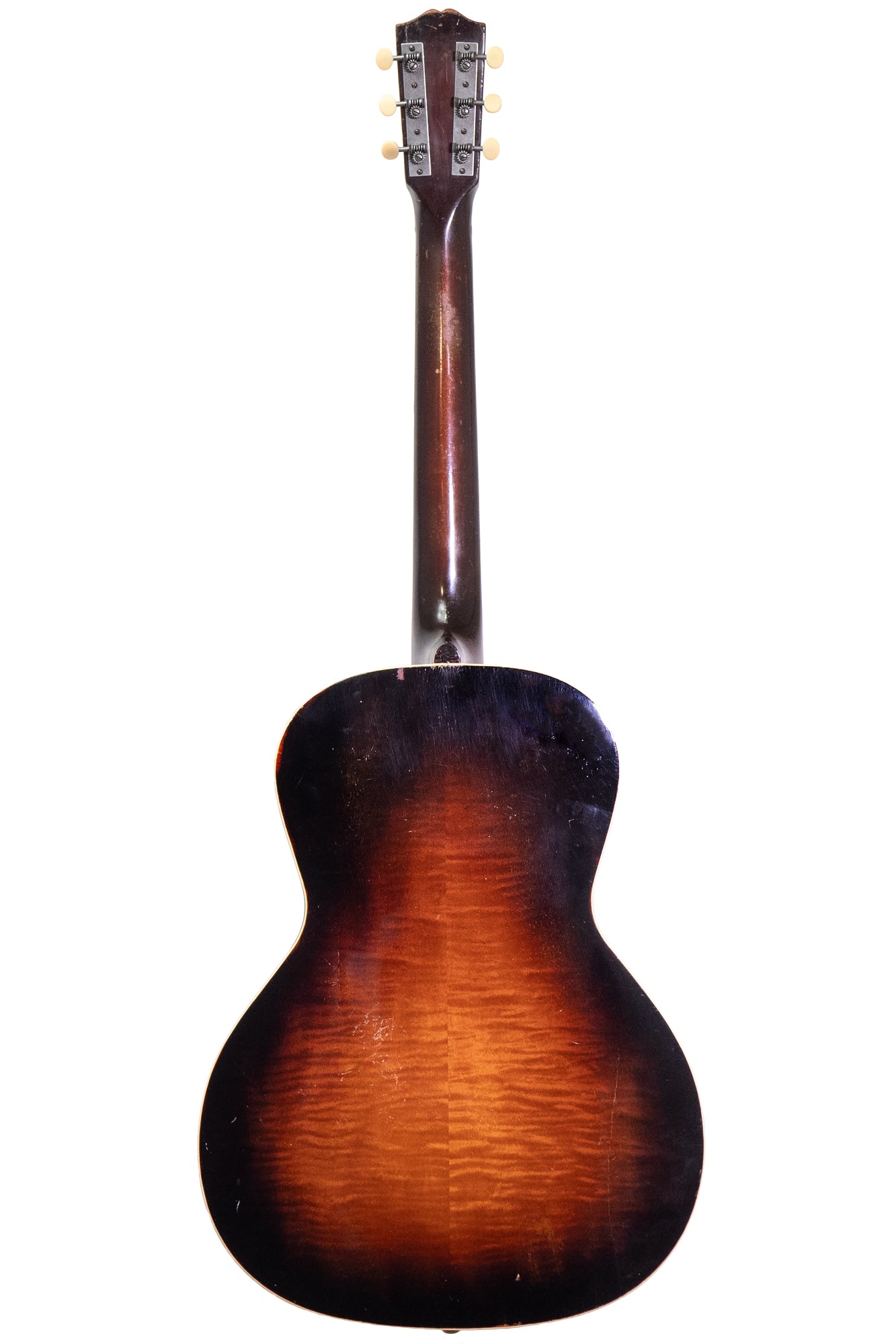 full back of a Vintage 1935 Gibson L-C Century Of Progress parlour guitar