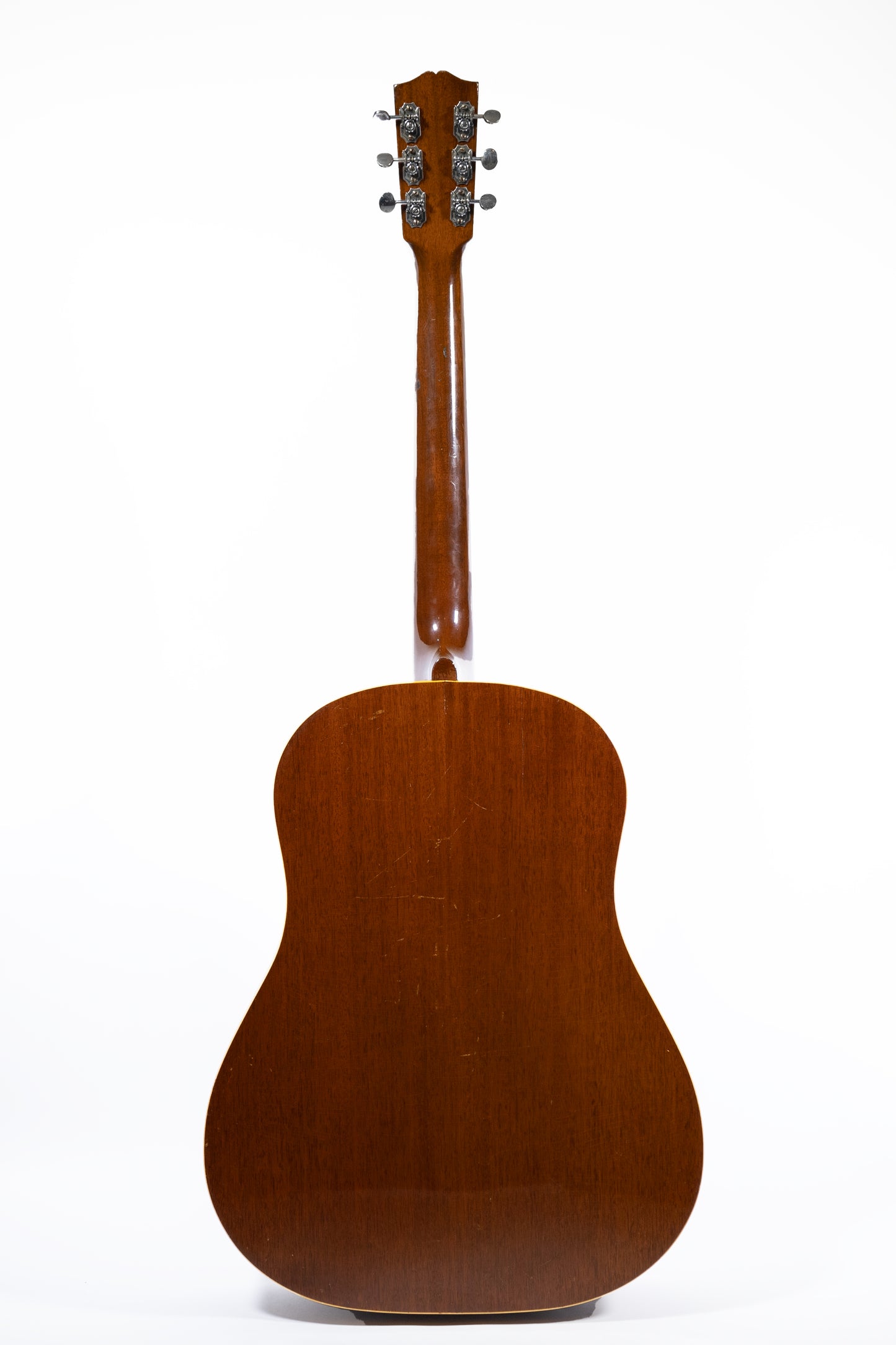 back and neck of a Vintage 1941 Gibson J-55 Acoustic guitar