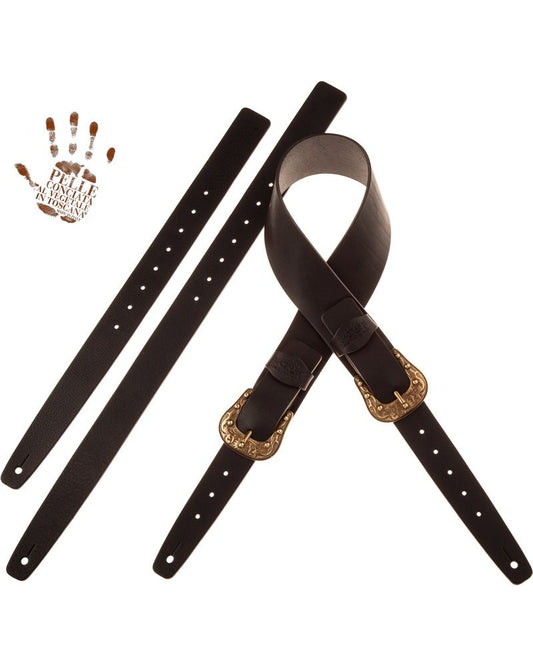 Magrabo Twin Buckle TC Core Black 7cm, Sun Brass Buckle