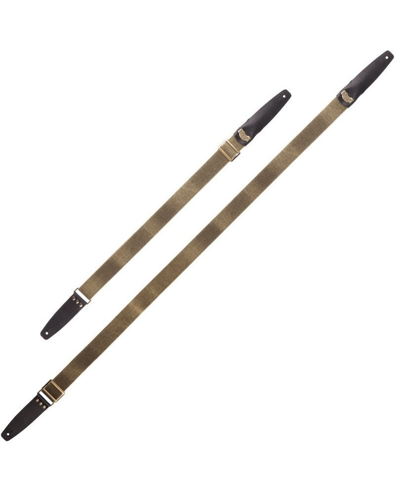 Magrabo Stripe Sc Cotton Washed Olive Green 5cm - Twinkle Black, Recta Brass Buckle