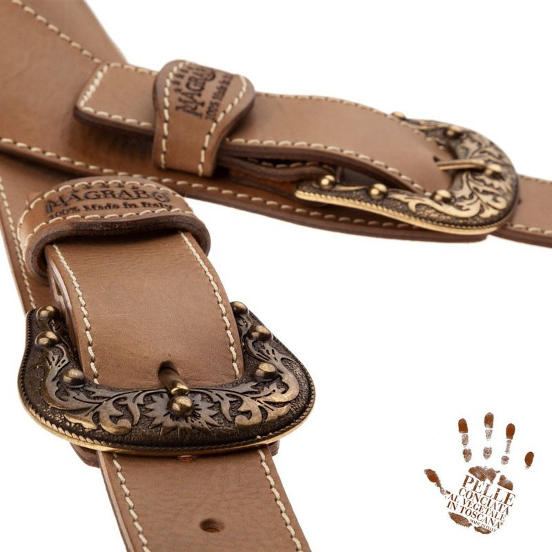 Magrabo Twin Buckle TC Core Grey 7 cm Sun Brass buckle