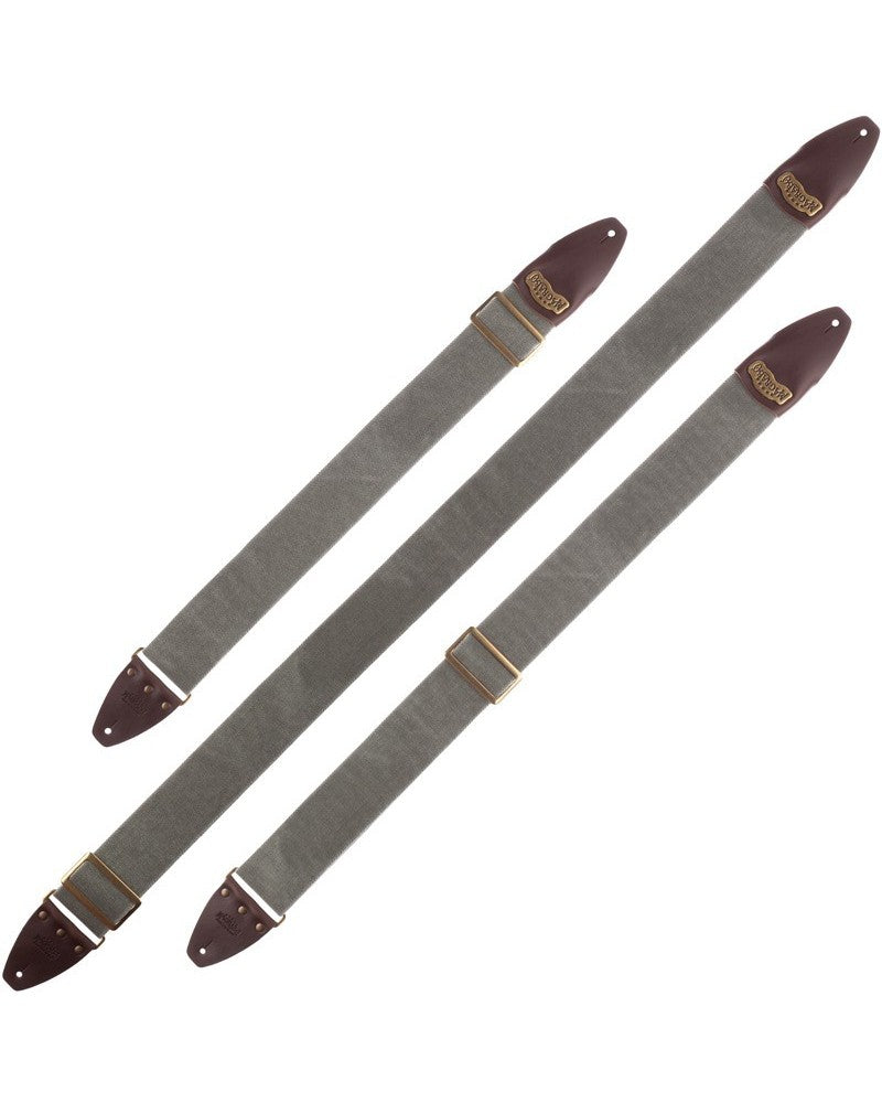 Magrabo Stripe Sc Cotton Washed Grey 8cm - Core Brown, Recta Brass Buckle