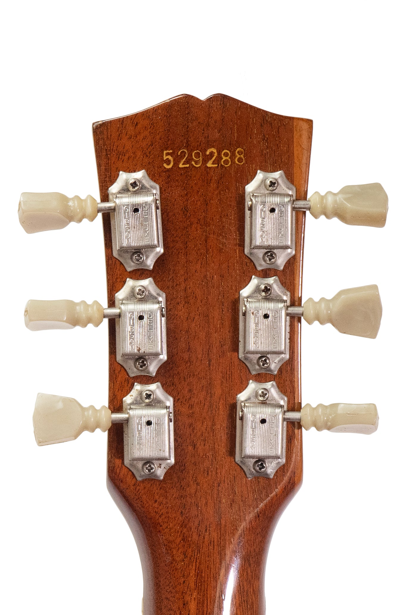 tuners from a Vintage 1968 Gibson Les Paul Standard electric guitar in gold