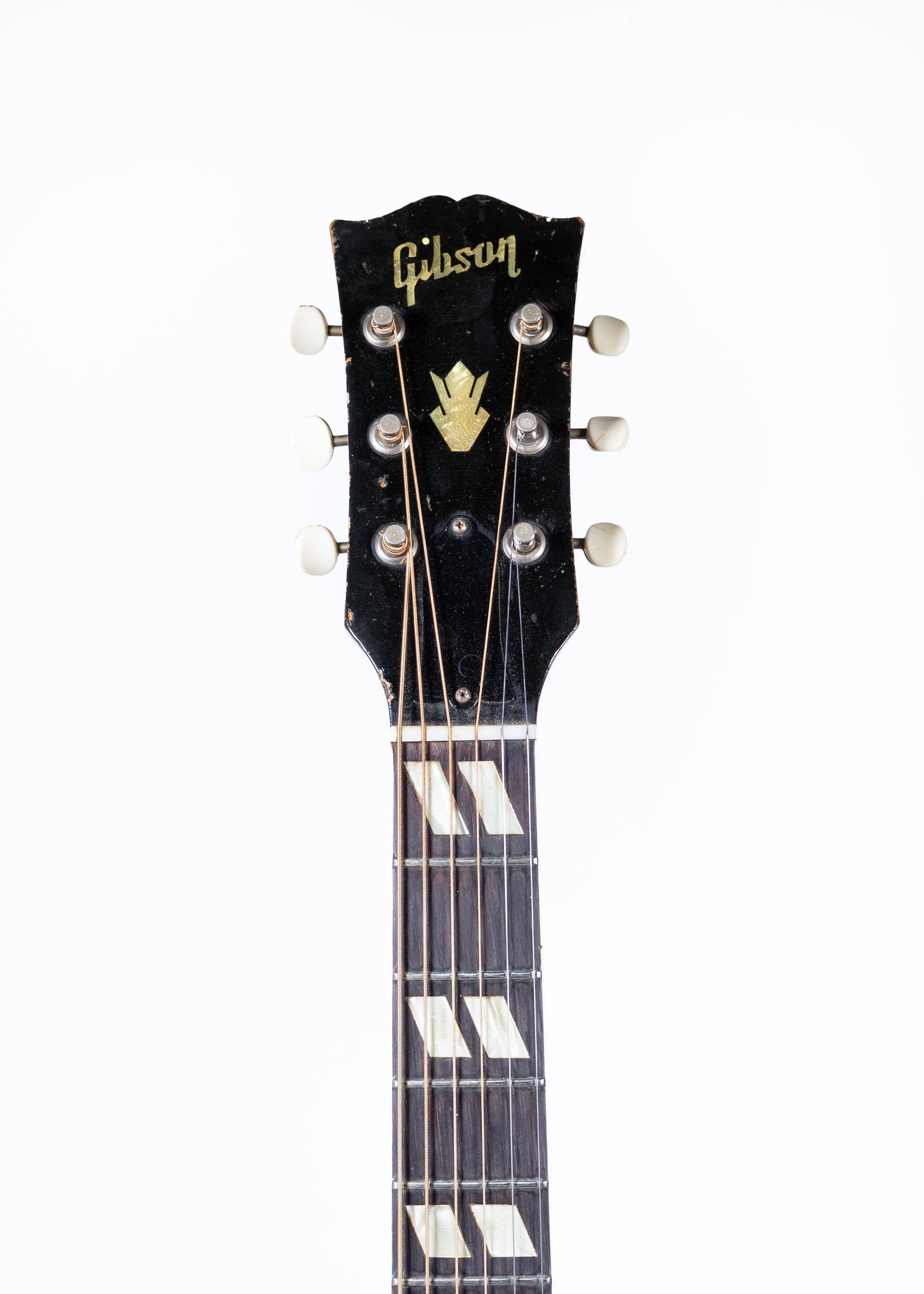 headstock from a vintage 1959 Gibson Southerner Jumbo acoustic guitar
