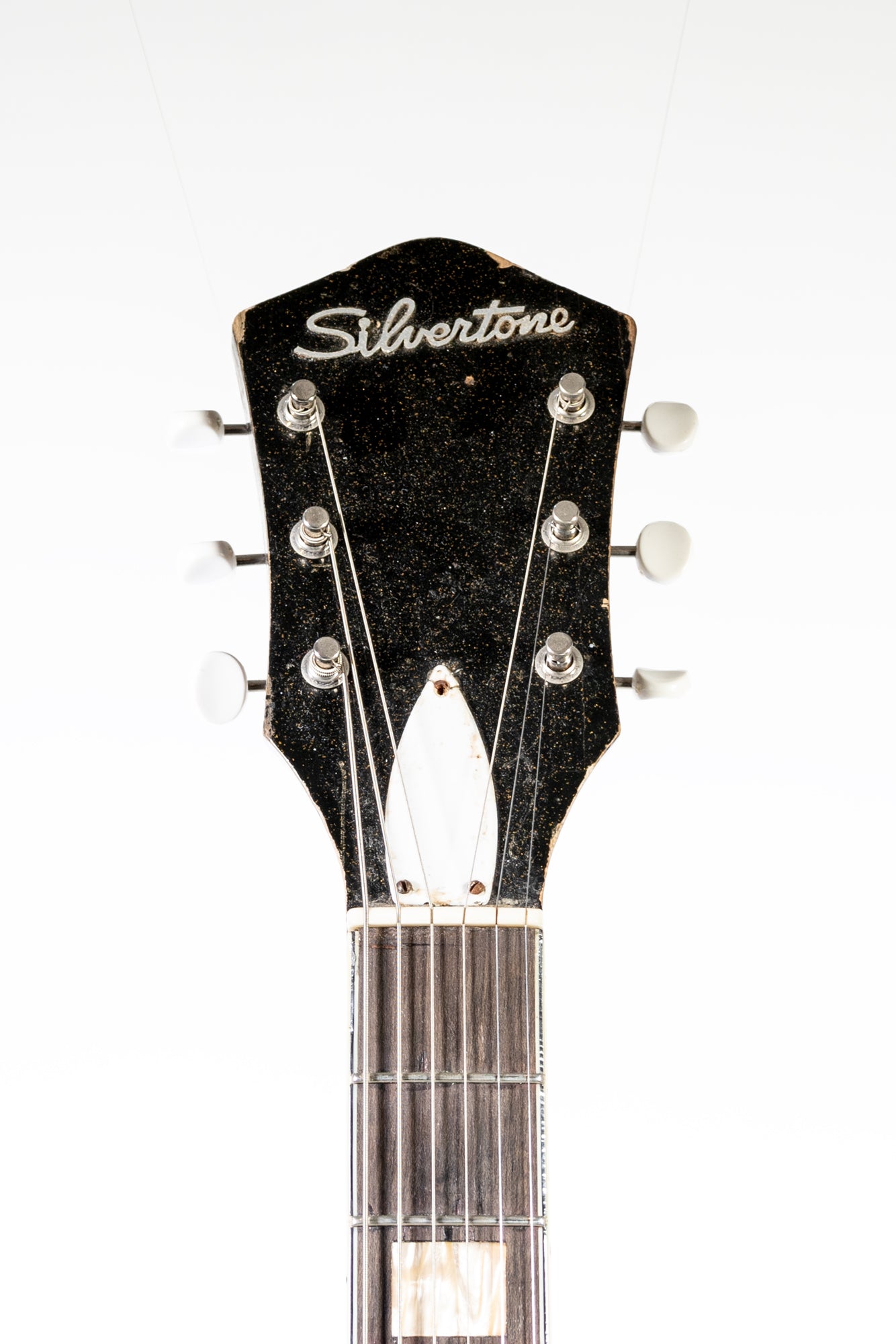 headstock from a vintage 1960 Silvertone Jupiter 1423 electric guitar