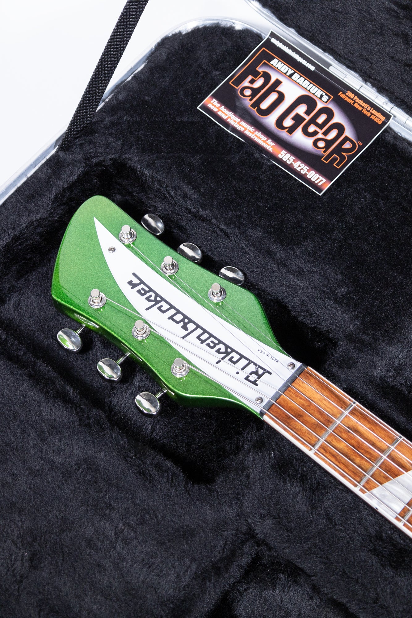 Rare 2024 Rickenbacker 360 Limited Edition Candy Apple Green electric guitar headstock