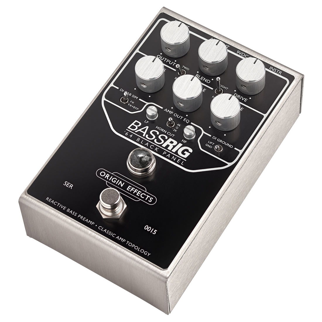 Origin Effects BassRIG '64 Black Panel effect pedal top view