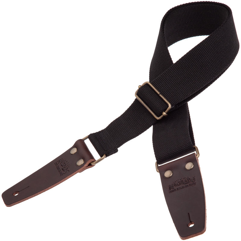 Magrabo Stripe SC Entry Black 5 cm terminals Dark Brown - Aged Brass Buckle