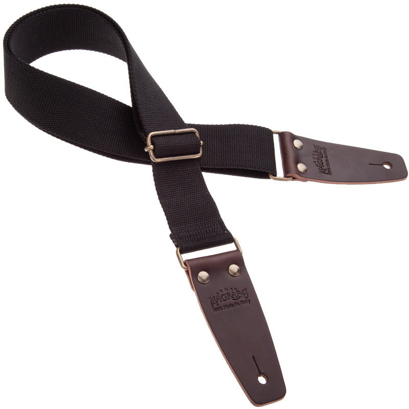 Magrabo Stripe SC Entry Black 5 cm terminals Dark Brown - Aged Brass Buckle