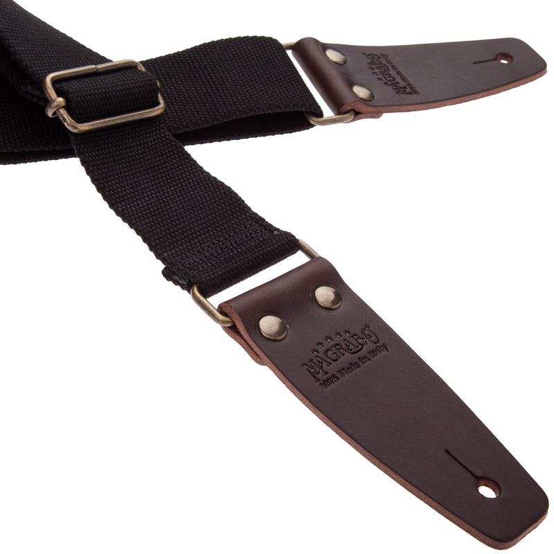 Magrabo Stripe SC Entry Black 5 cm terminals Dark Brown - Aged Brass Buckle