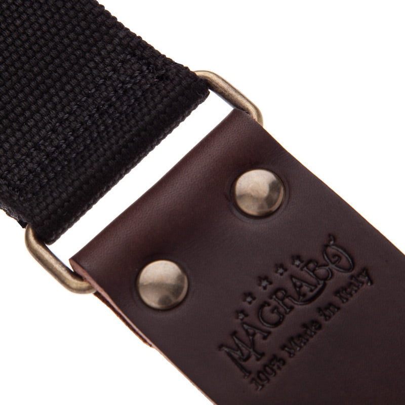 Magrabo Stripe SC Entry Black 5 cm terminals Dark Brown - Aged Brass Buckle