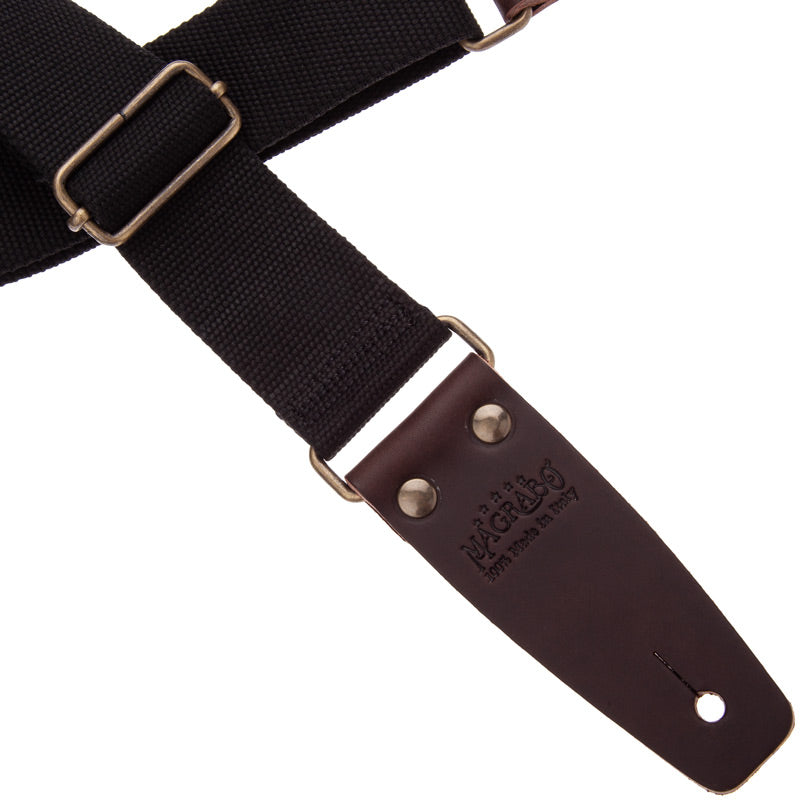 Magrabo Stripe SC Entry Black 5 cm terminals Dark Brown - Aged Brass Buckle