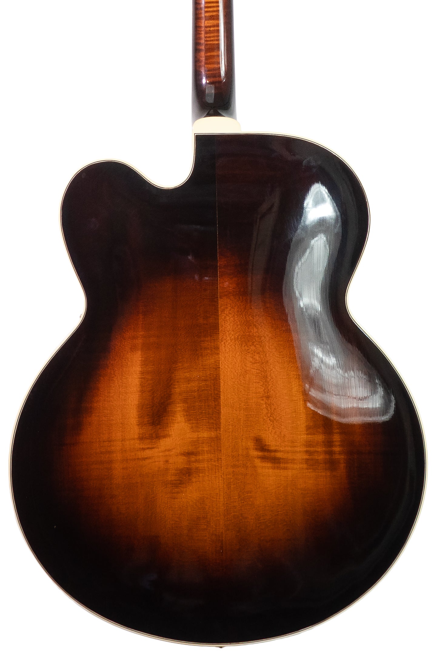 back of a Vintage 1980 Gibson Super 400 CES archtop electric guitar