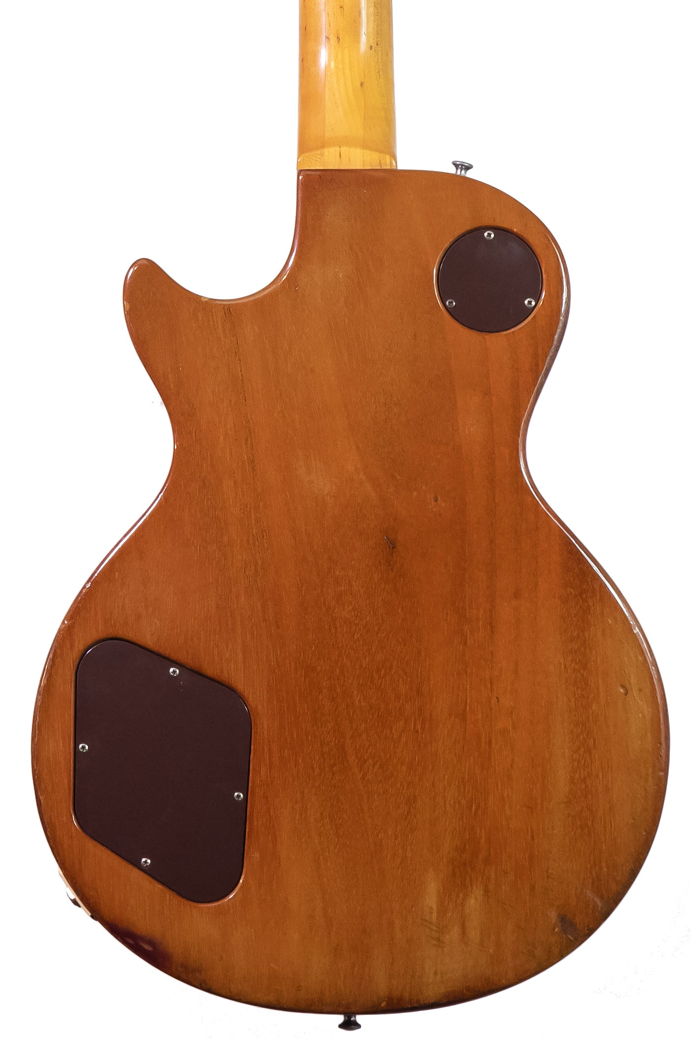 back of a Vintage 1977 Gibson Les Paul Deluxe electric guitar