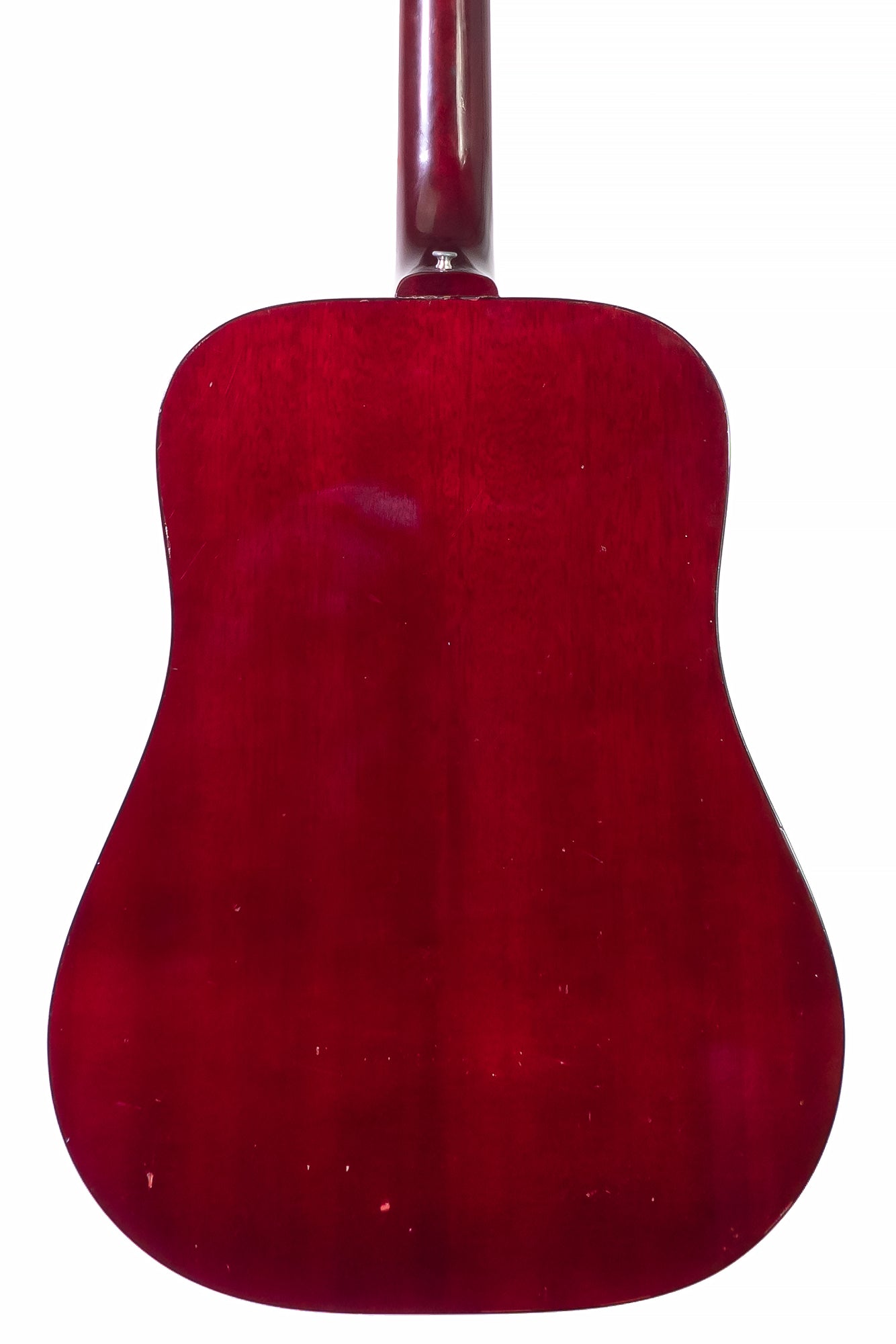 back of a vintage 1972 Guild D25 acoustic guitar