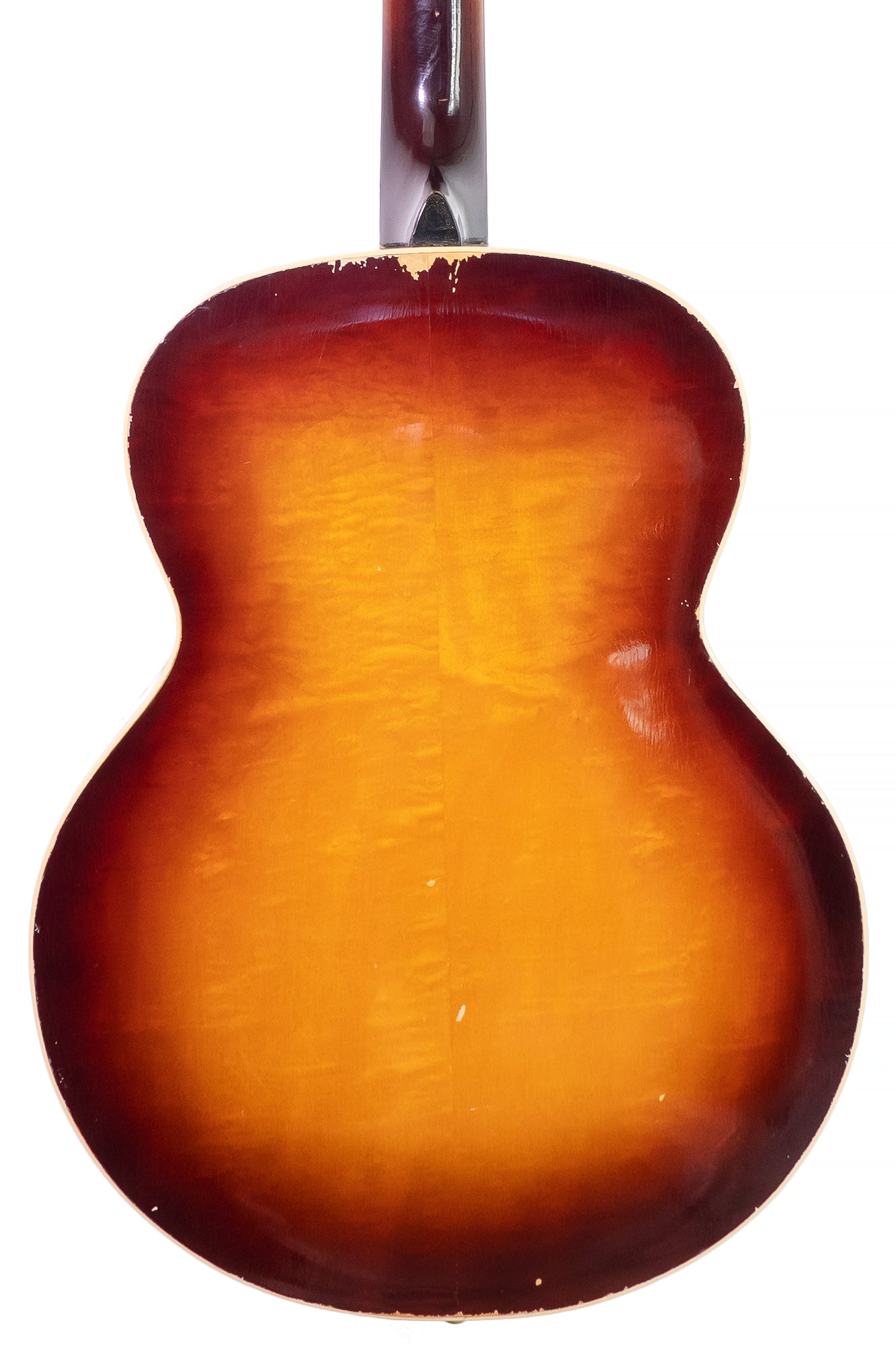 closeup of back from a vintage 1952 Gretsch Synchromatic Electric archtop guitar