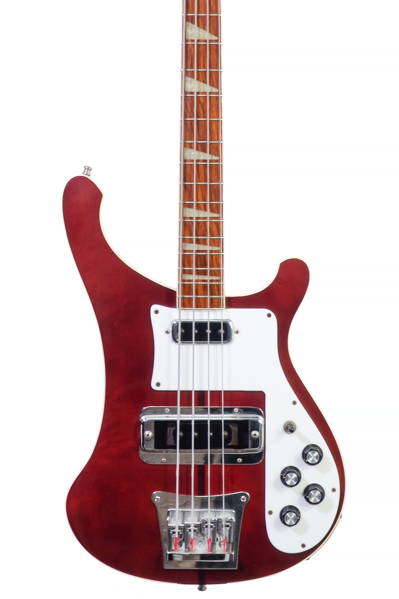closeup of a 1974 Rickenbacker 4001 vintage bass guitar