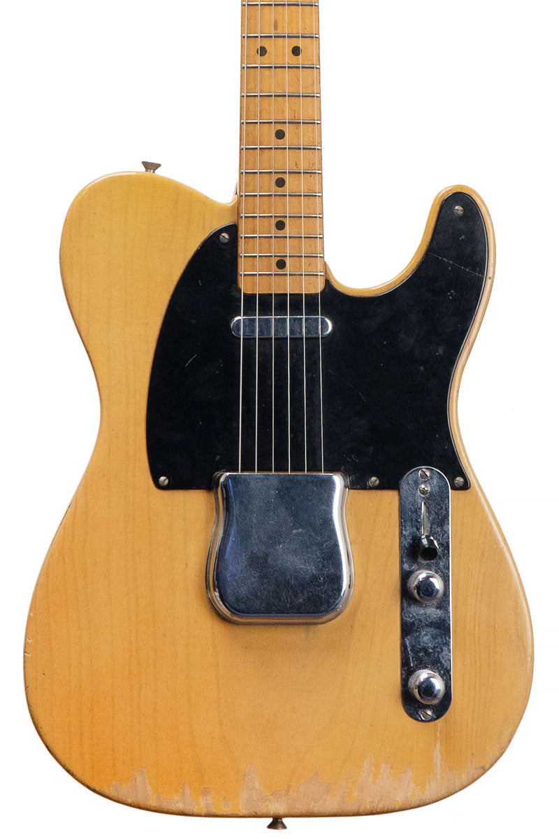 vintage 1951 Fender Nocaster electric guitar closeup