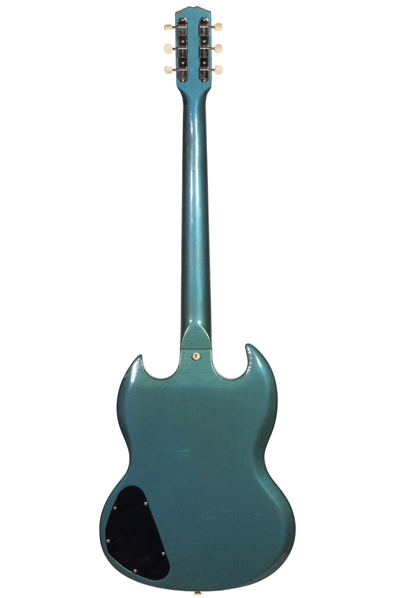 back and neck of a Vintage 1967 Gibson Melody Maker electric guitar in Pelham blue finish
