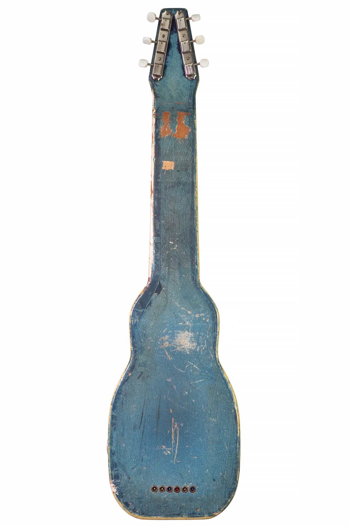 back of a vintage 1949 Fender Champion Lapsteel guitar