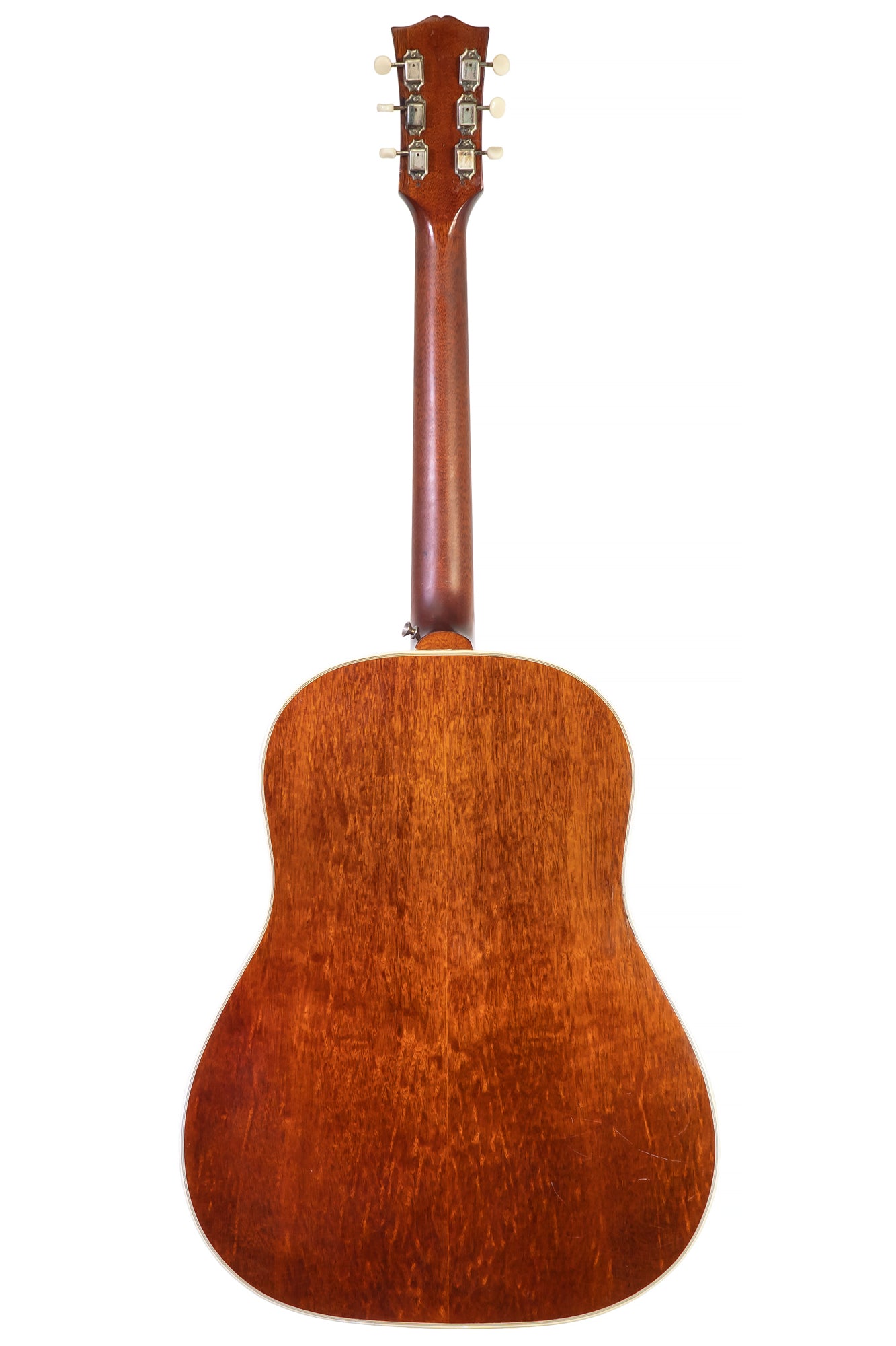 back of a vintage 1955 Gibson Southerner Jumbo acoustic guitar