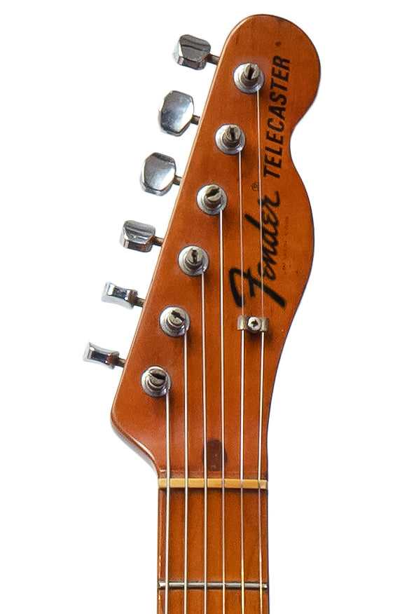 headstock from a Vintage 1969 Fender Telecaster Thinline original electric guitar